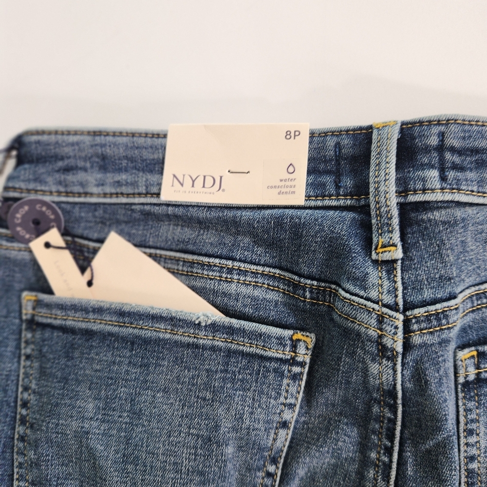 Nydj Womens Size 8P Petite Jeans Crop Wide Leg pedal pusher seline Stretch 01 - Picture 8 of 15